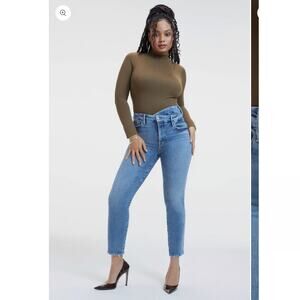 [Good American] High Rise Good Classic Crossover Slim Straight Jeans Size 6 28